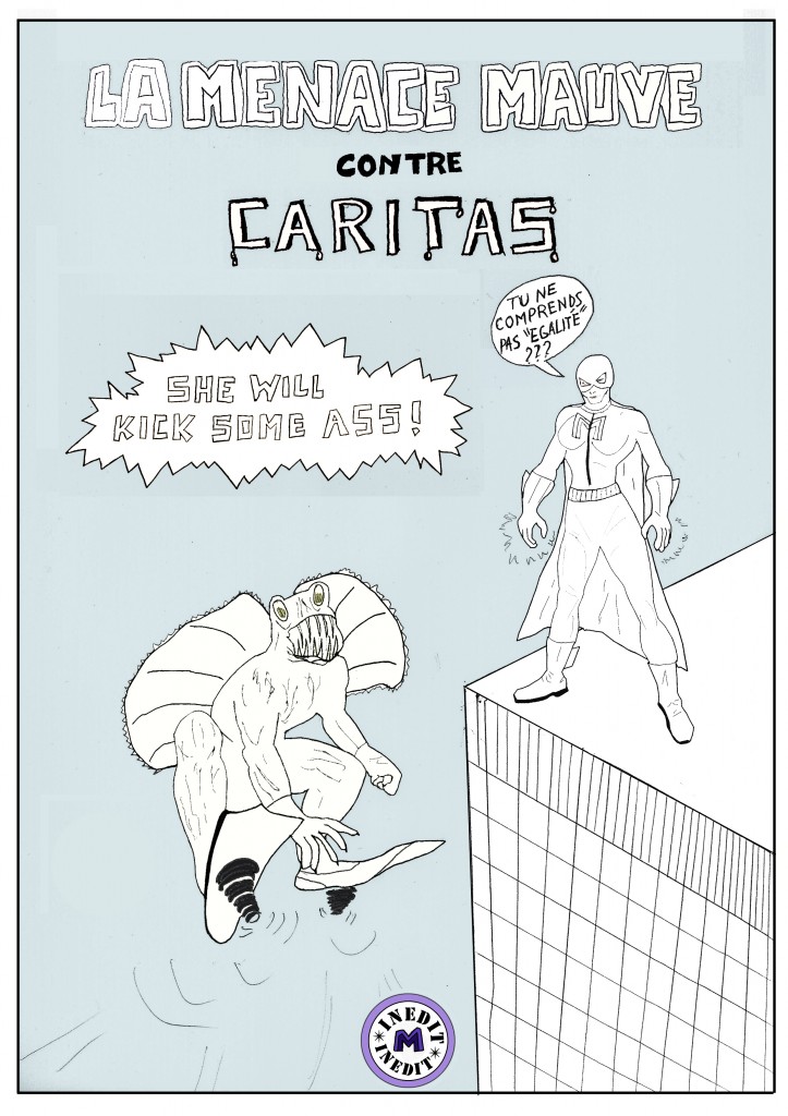 La Menace Mauve contre Caritas (à colorier)